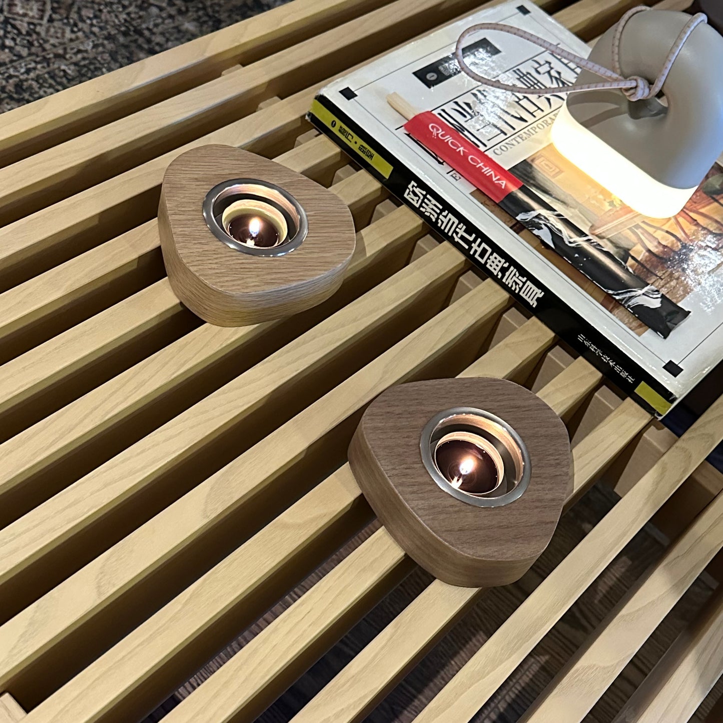 Amorf Tealight Mumluk / Naturel Ceviz