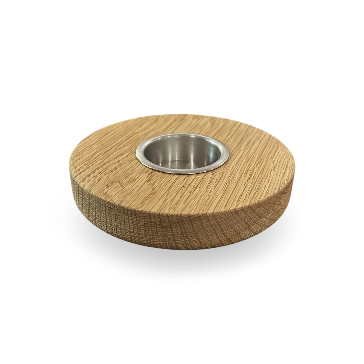 Tealight Mumluk / Meşe & Paslanmaz