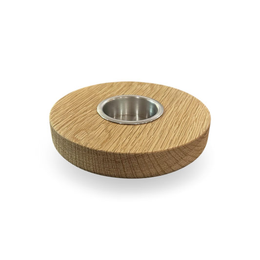 Tealight Mumluk / Meşe & Paslanmaz