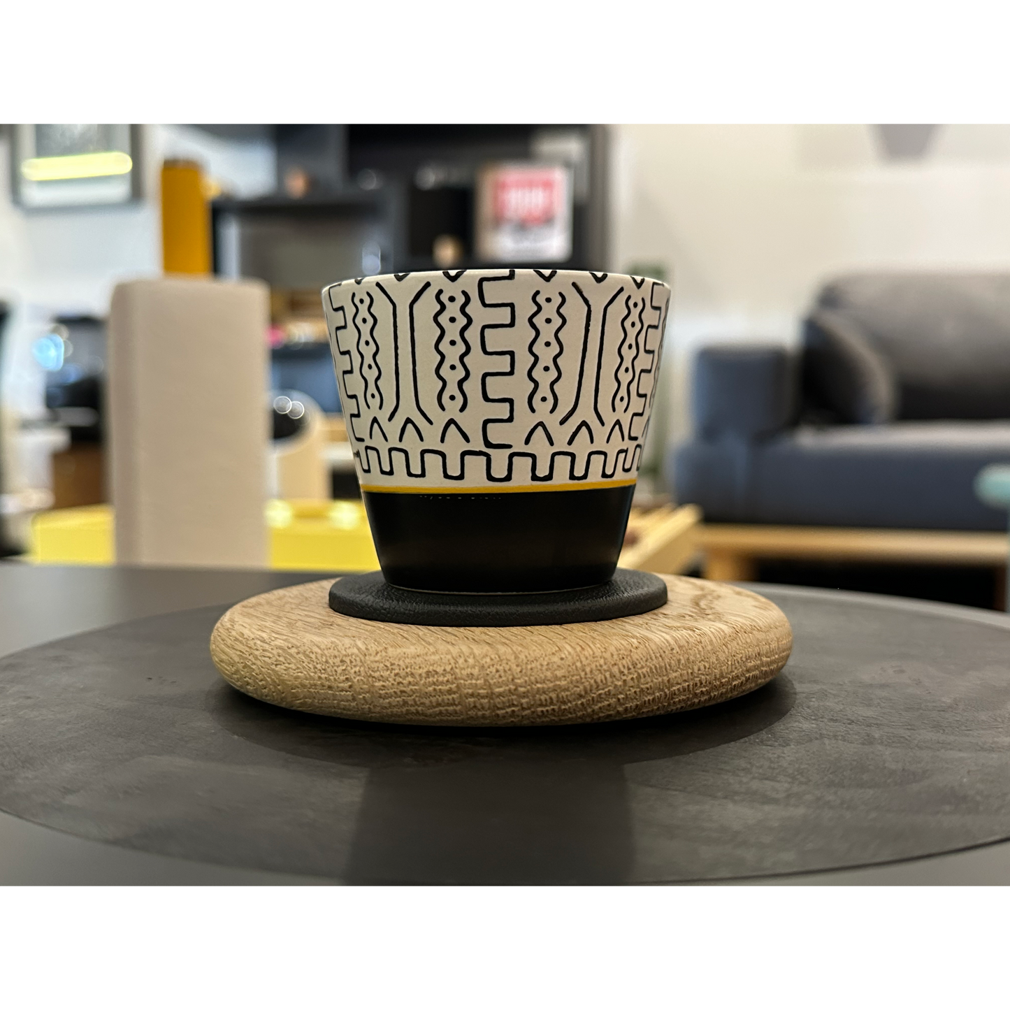 Bardak Altlığı  Yuvarlak / Meşe & Deri