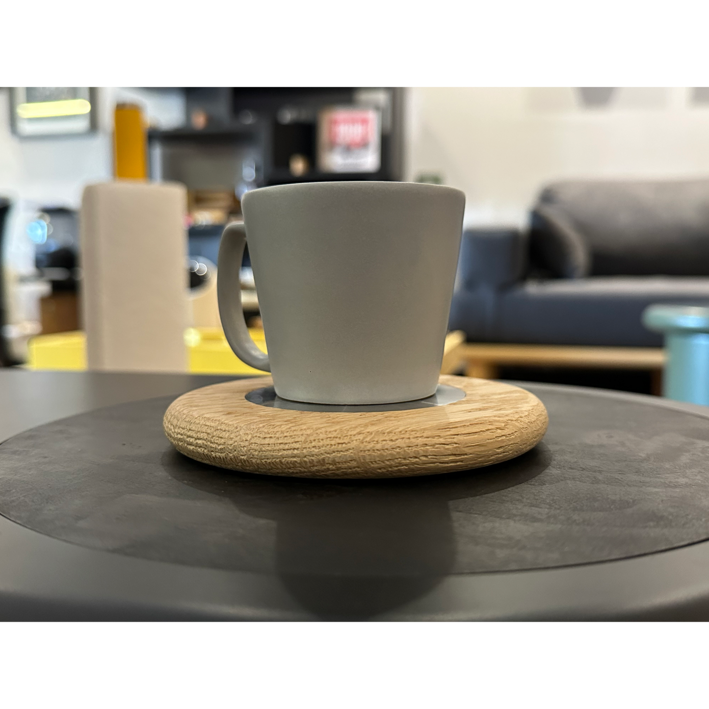 Bardak Altlığı  Yuvarlak / Meşe & Paslanmaz Çelik