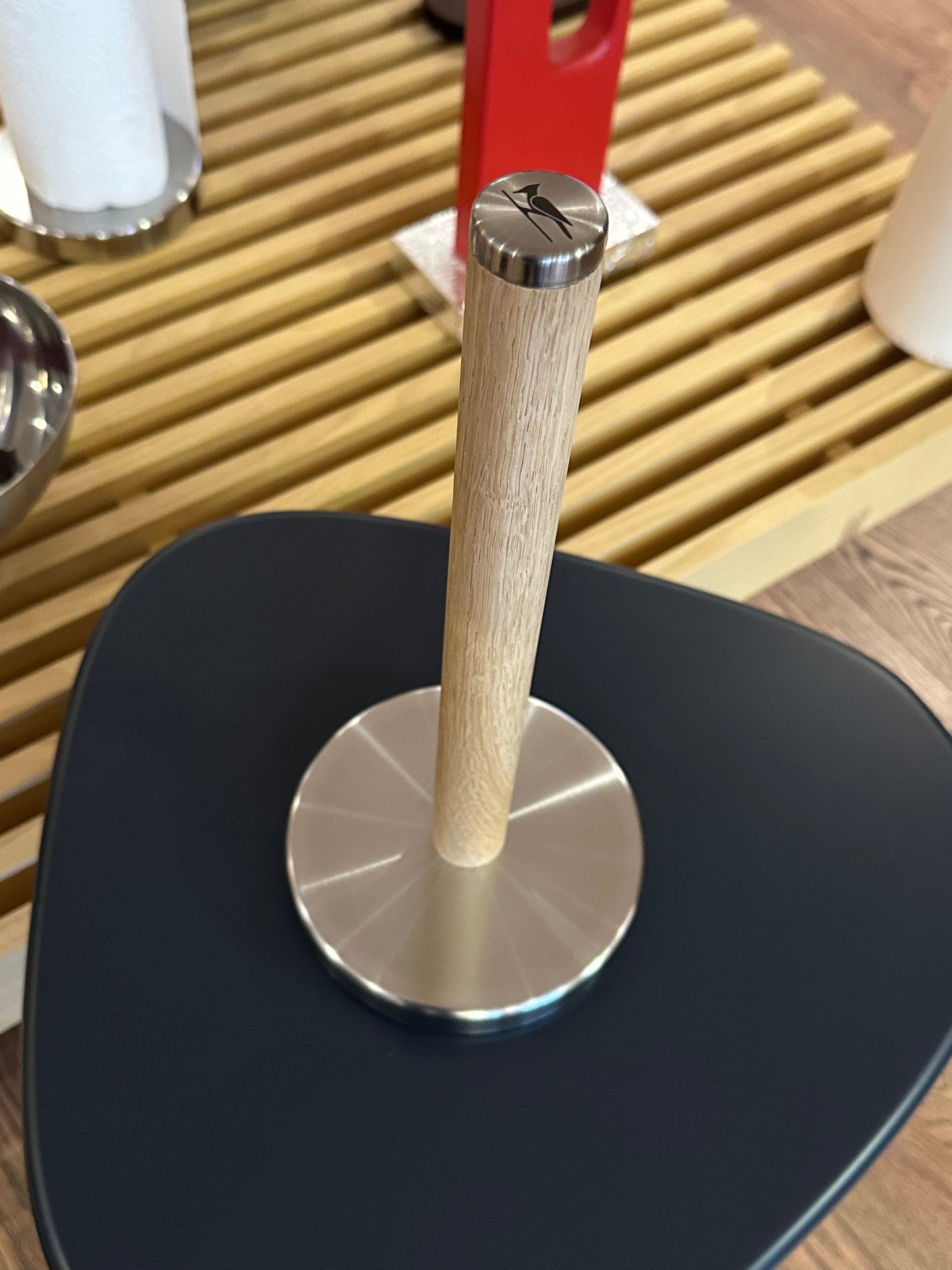 Kağıt Havlu Standı / Meşe & Paslanmaz