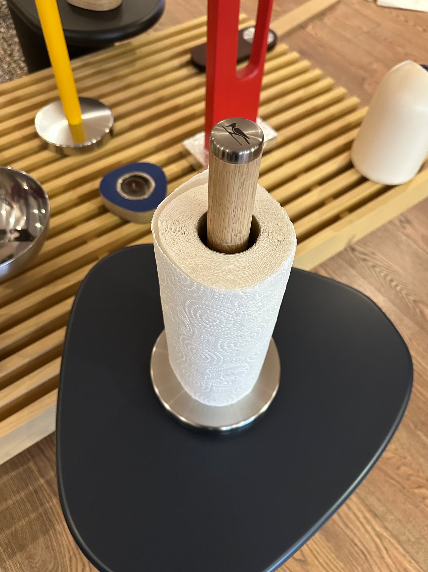 Kağıt Havlu Standı / Meşe & Paslanmaz