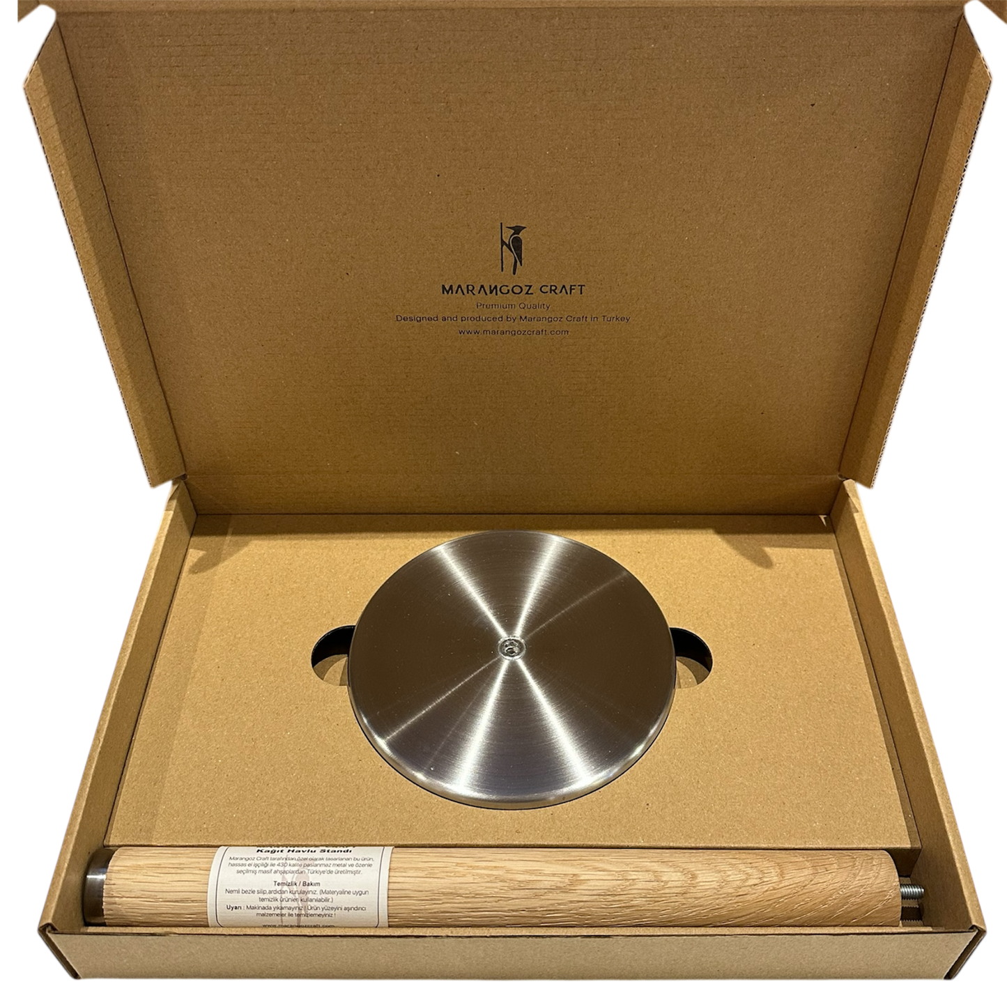 Kağıt Havlu Standı / Meşe & Paslanmaz