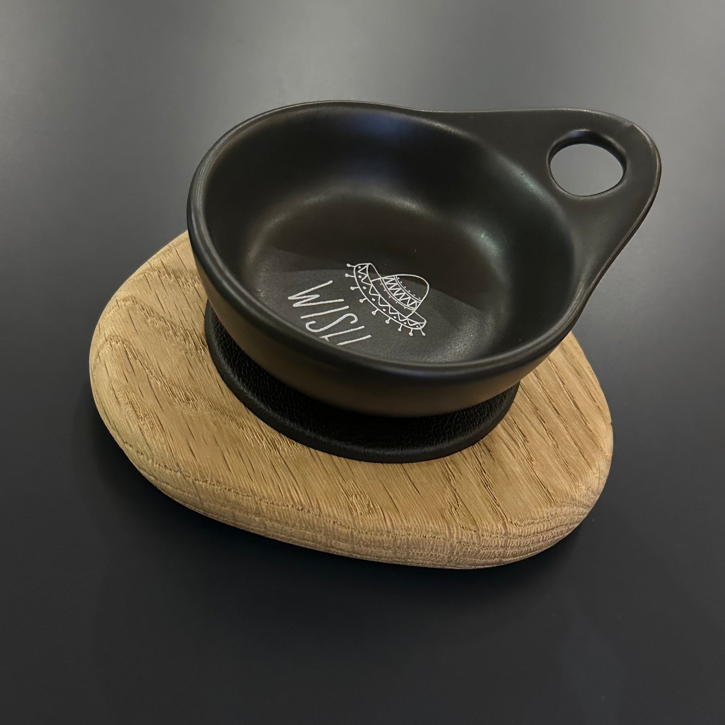 Bardak Altlığı Serbest Form / Meşe & Deri