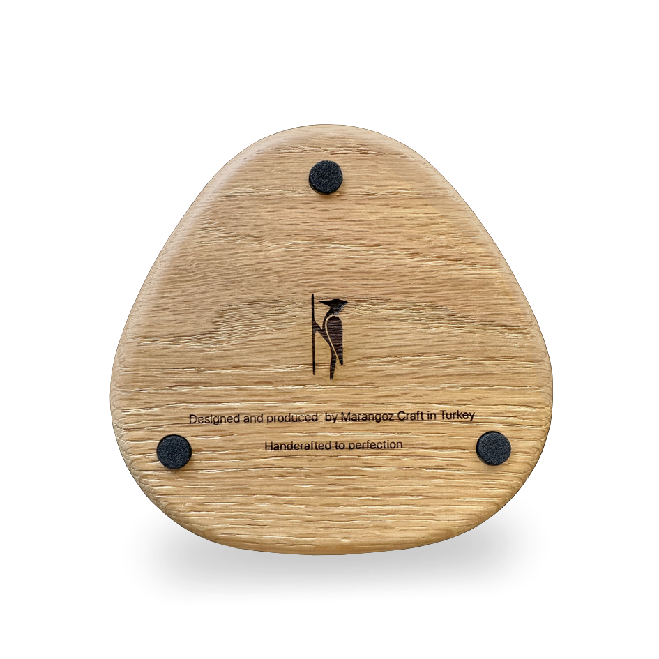 Bardak Altlığı  Serbest Form / Meşe & Paslanmaz Çelik