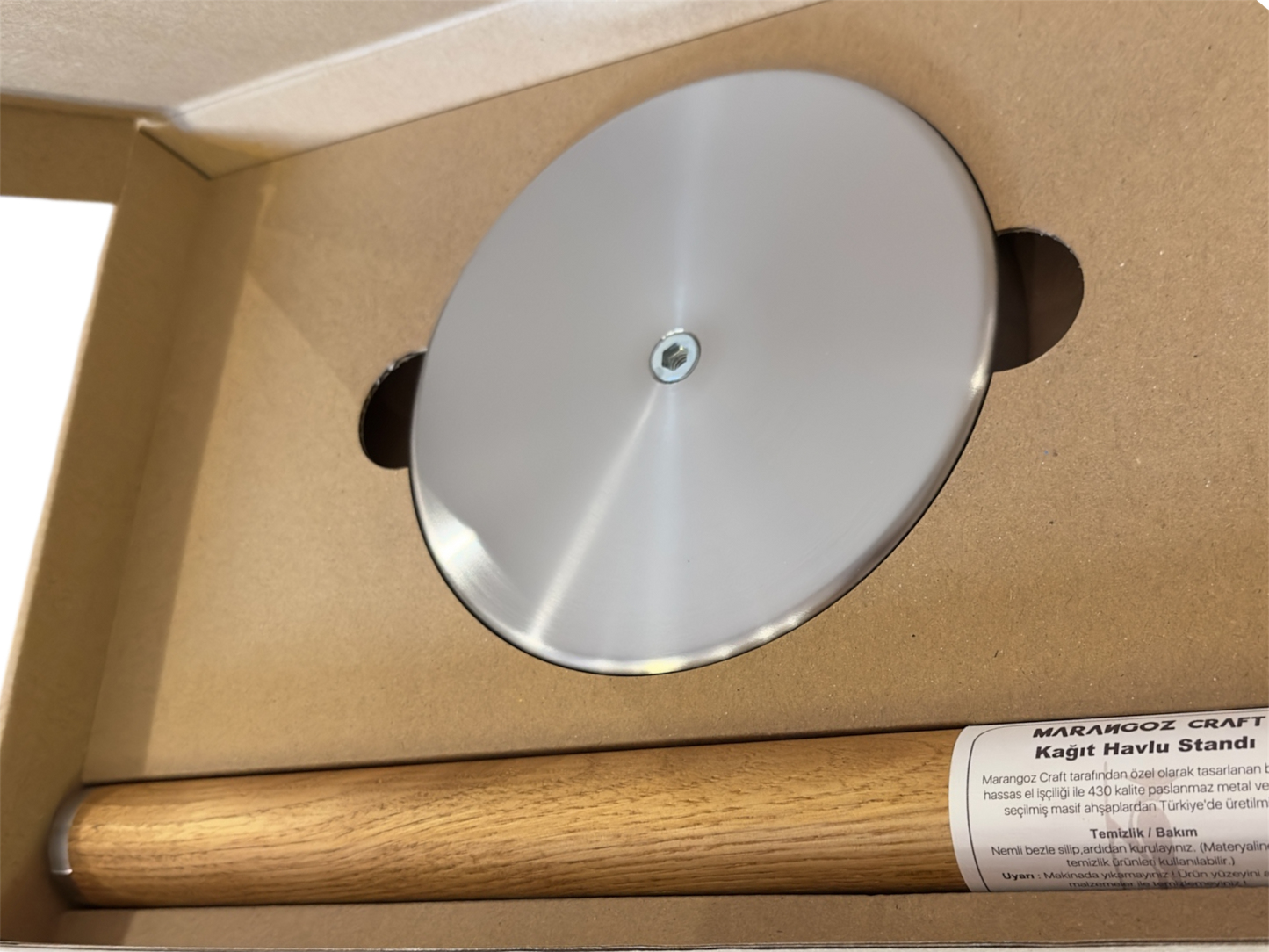 Kağıt Havlu Standı / Meşe & Paslanmaz